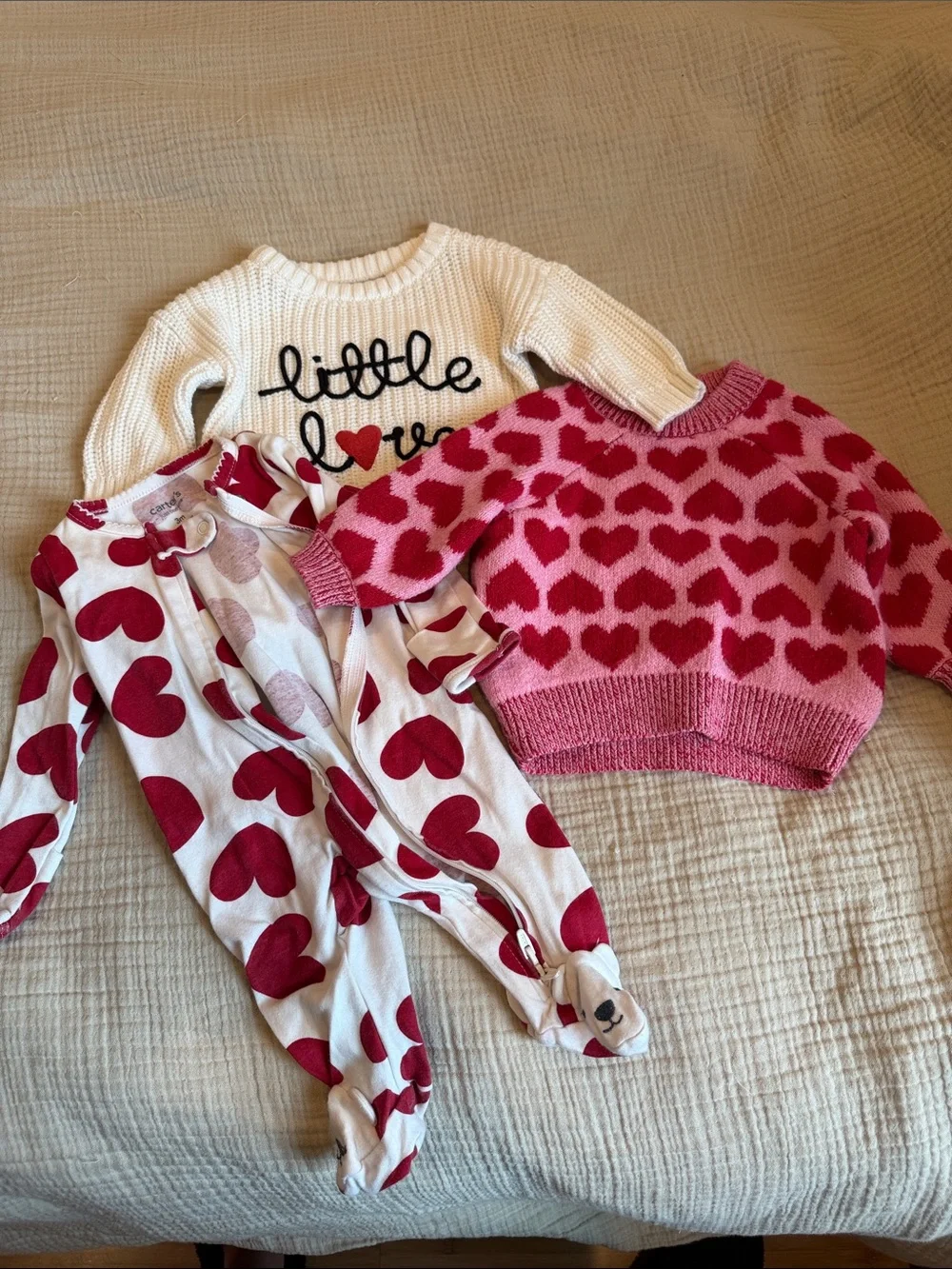 Love theme bundle - infant sweaters and pajamas